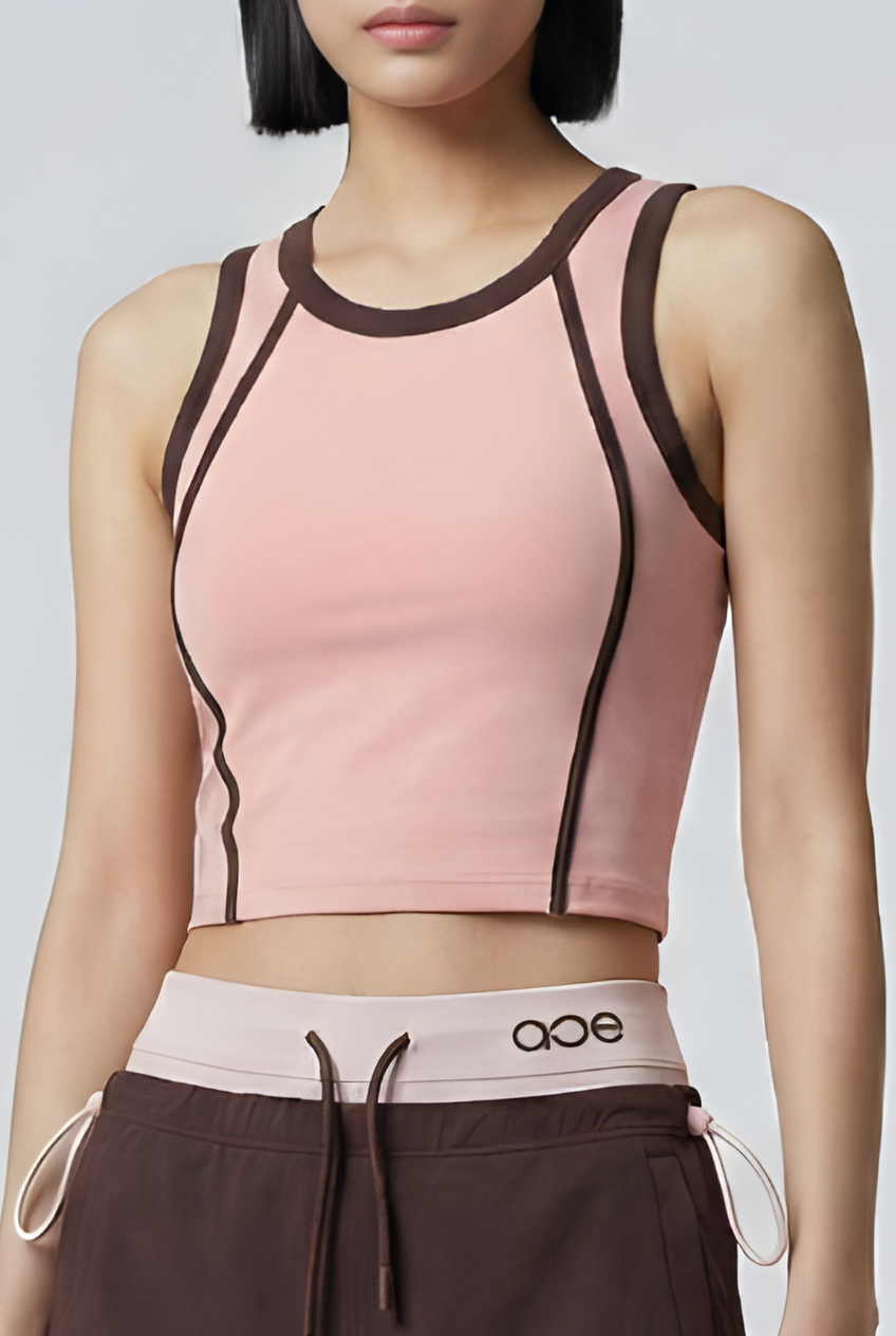 Cléa Tank Top - PINK+ BROWN