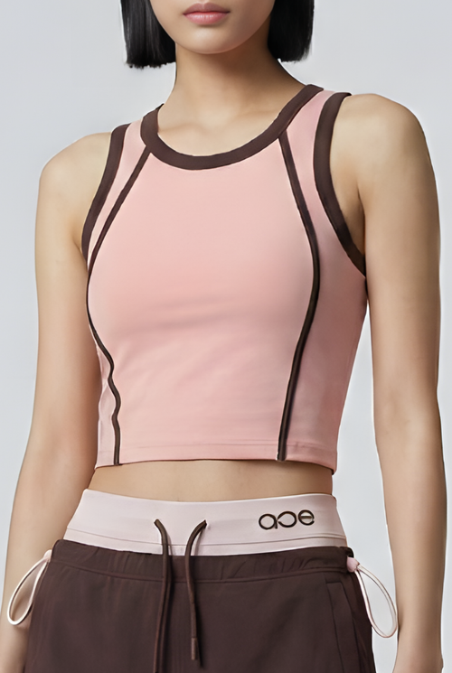 Cléa Tank Top - PINK+ BROWN