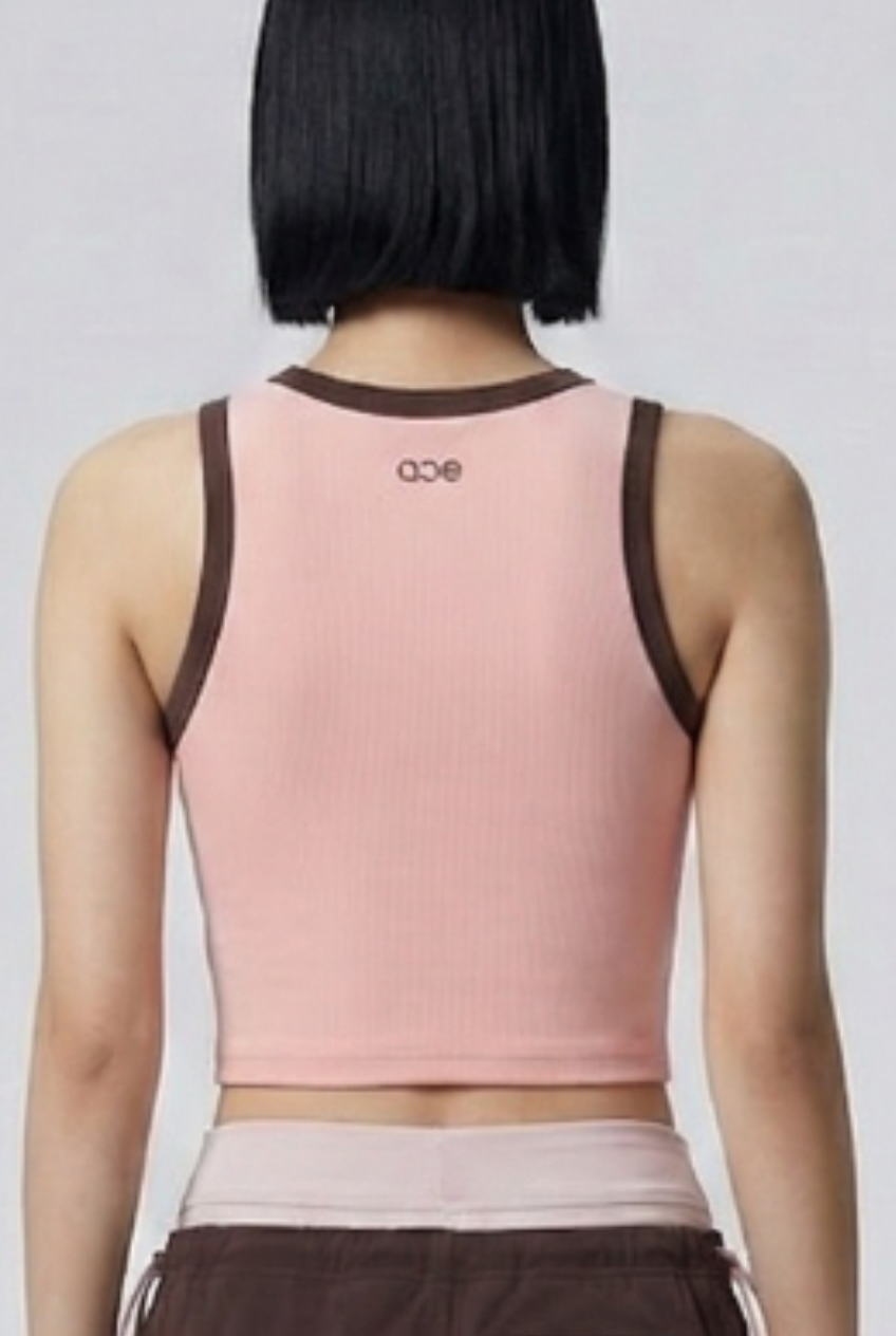 Cléa Tank Top - PINK+ BROWN