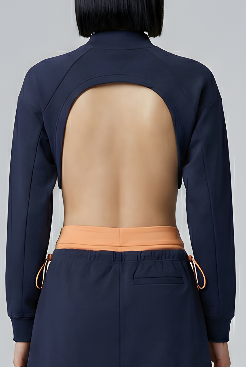 Belle Open-Back Sweater - NAVY