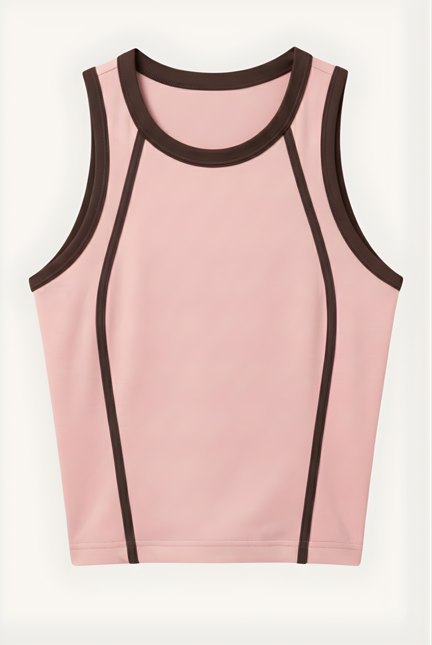 Cléa Tank Top - PINK+ BROWN