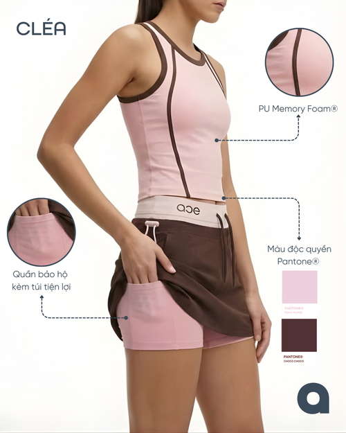 Cléa Skort - PINK+ BROWN